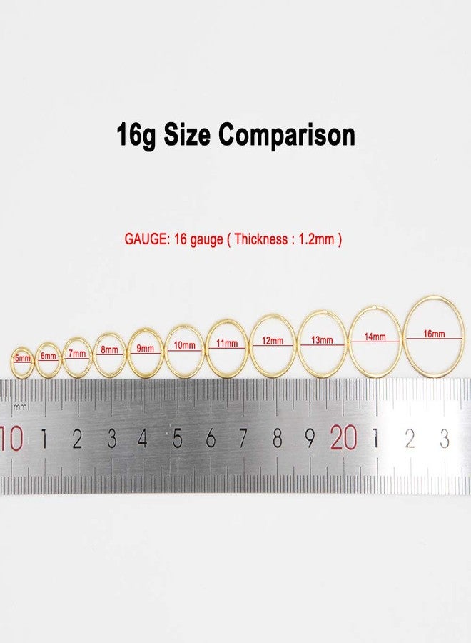 FANSING 16g 6mm Nose Hoop 16 Gauge Hinged Seamless Piercing Jewelry Ring for Septum Helix Cartilage Earlobe Lip Daith Tragus Rook & Conch 18k Gold-plated Surgical Steel - Image 4